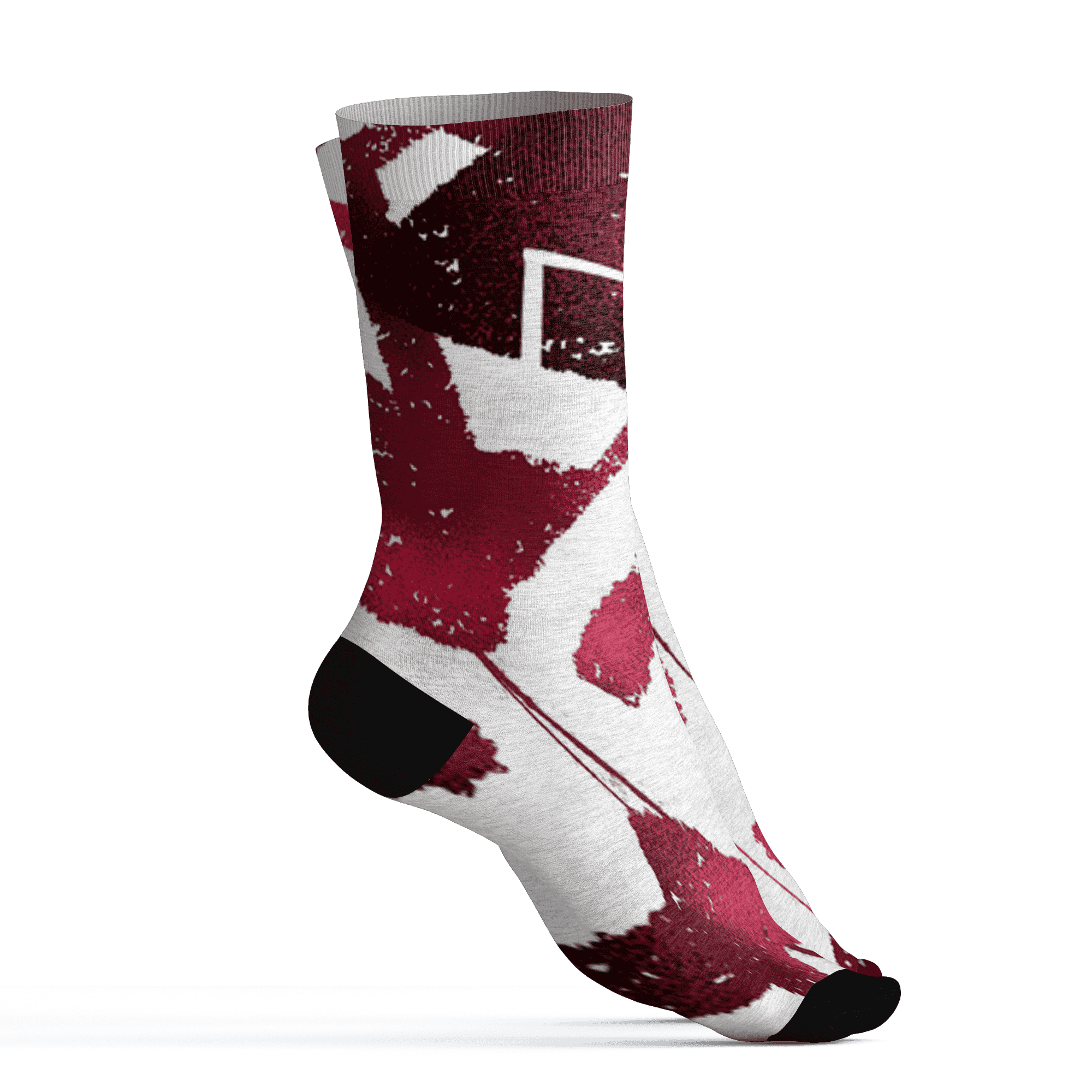 High White Team Red 1s Socks Match Built Different 3D All-Over Print Broken - NastyJamz
