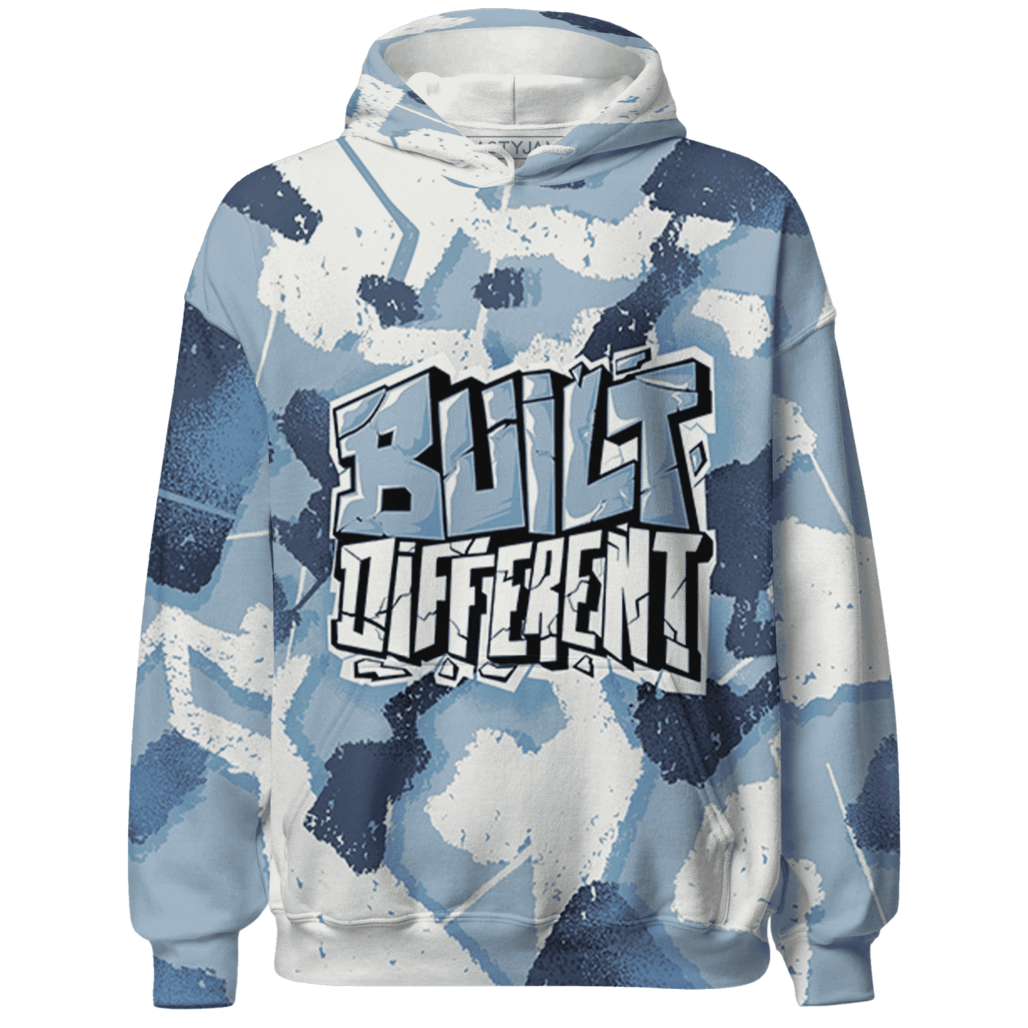 Mid Diffused Blue Grey 1s Hoodie Match Built Different 3D All-Over Print Broken - NastyJamz