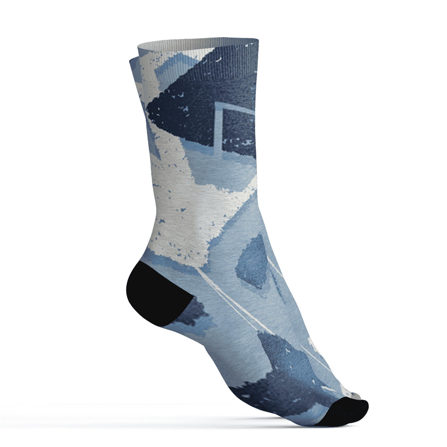 Mid Diffused Blue Grey 1s Socks Match Built Different 3D All-Over Print Broken - NastyJamz