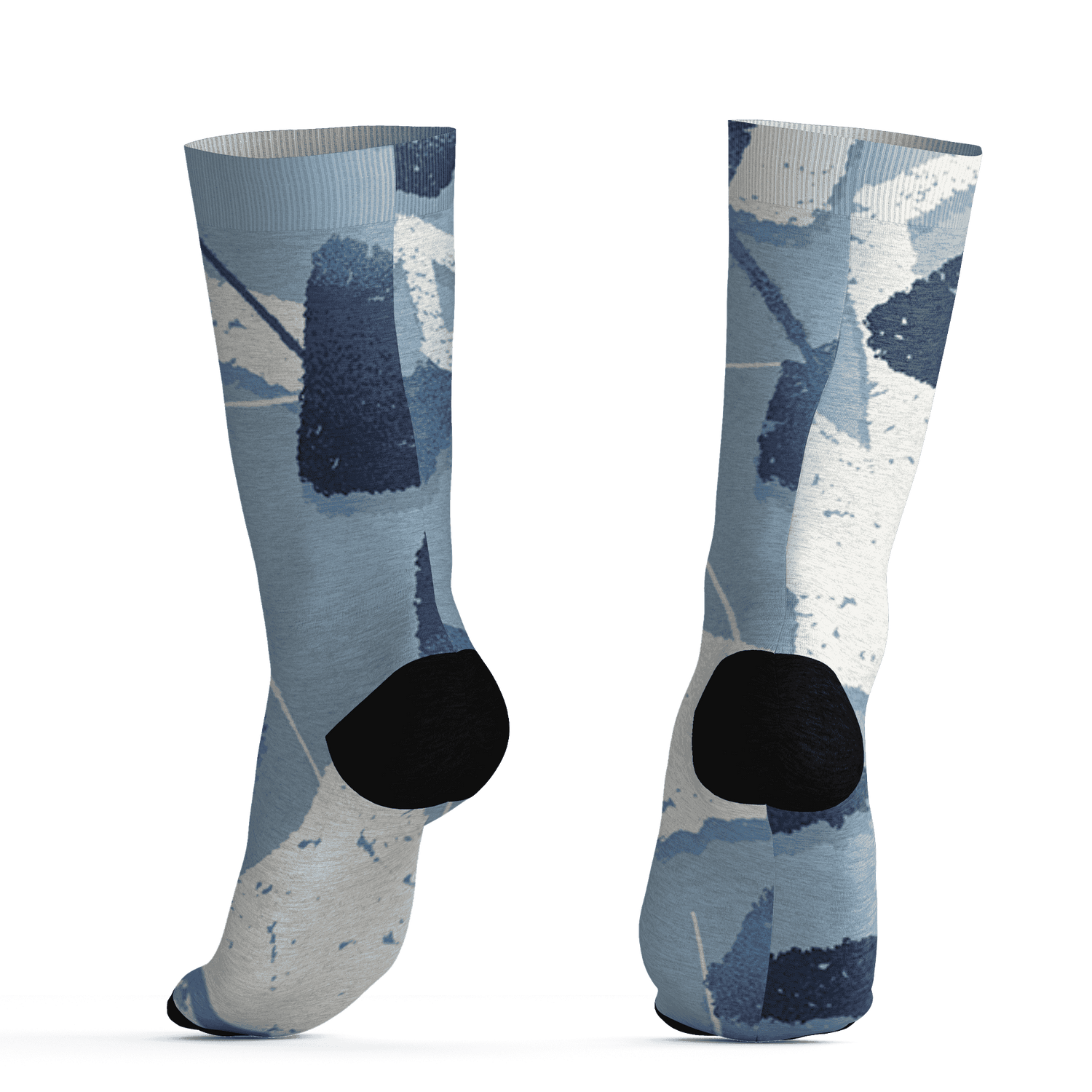 Mid Diffused Blue Grey 1s Socks Match Built Different 3D All-Over Print Broken - NastyJamz