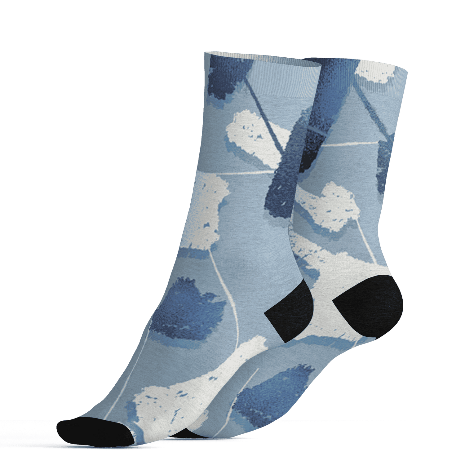 Mid Diffused Blue Grey 1s Socks Match Built Different 3D All-Over Print Broken - NastyJamz