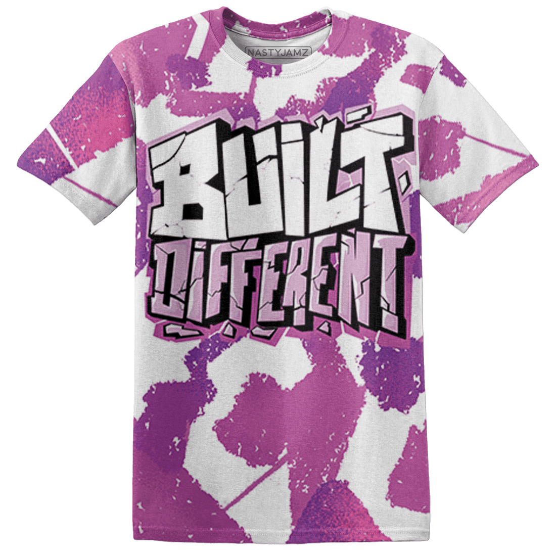 GS Hyper Violet 4s T Shirt Match Built Different 3D All-Over Print Broken - NastyJamz