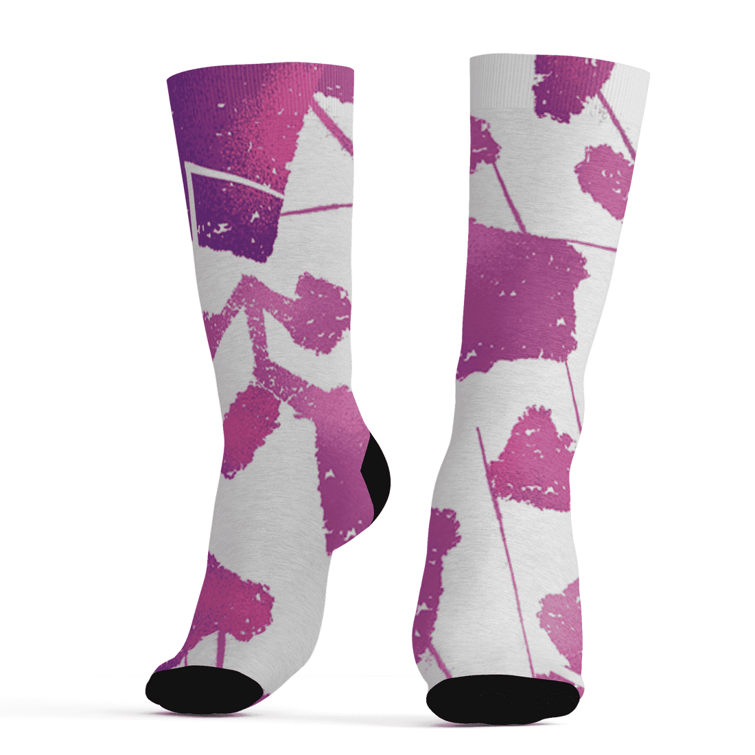 GS Hyper Violet 4s Socks Match Built Different 3D All-Over Print Broken - NastyJamz