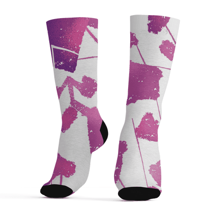 GS Hyper Violet 4s Socks Match Built Different 3D All-Over Print Broken - NastyJamz