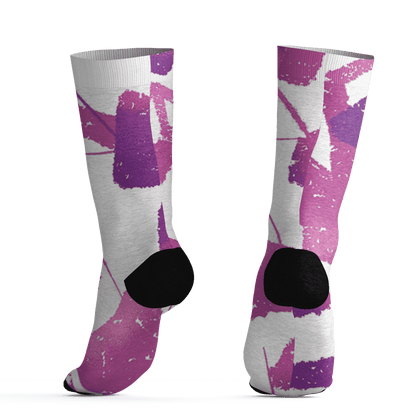 GS Hyper Violet 4s Socks Match Built Different 3D All-Over Print Broken - NastyJamz