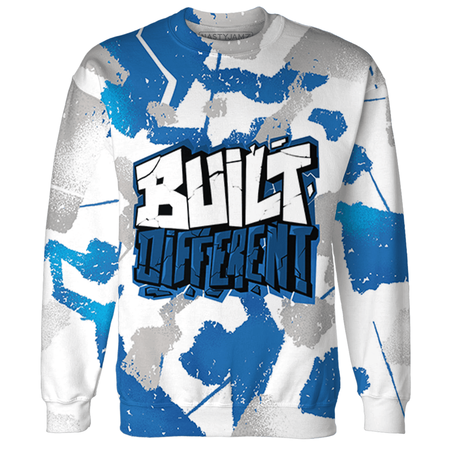 Industrial Blue 4s Hoodie Match Built Different 3D All-Over Print - NastyJamz