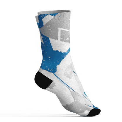 Industrial Blue 4s Socks Match Built Different 3D All-Over Print Broken - NastyJamz
