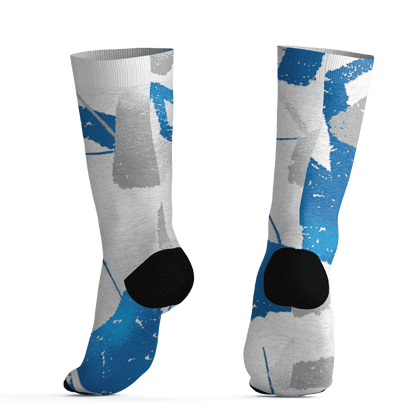 Industrial Blue 4s Socks Match Built Different 3D All-Over Print Broken - NastyJamz
