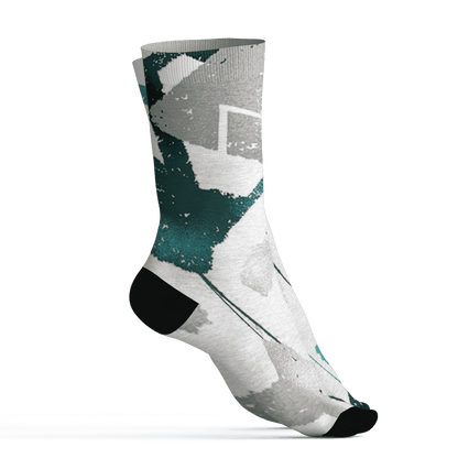 Oxidized Green 4s Socks Match Built Different 3D All-Over Print Broken - NastyJamz
