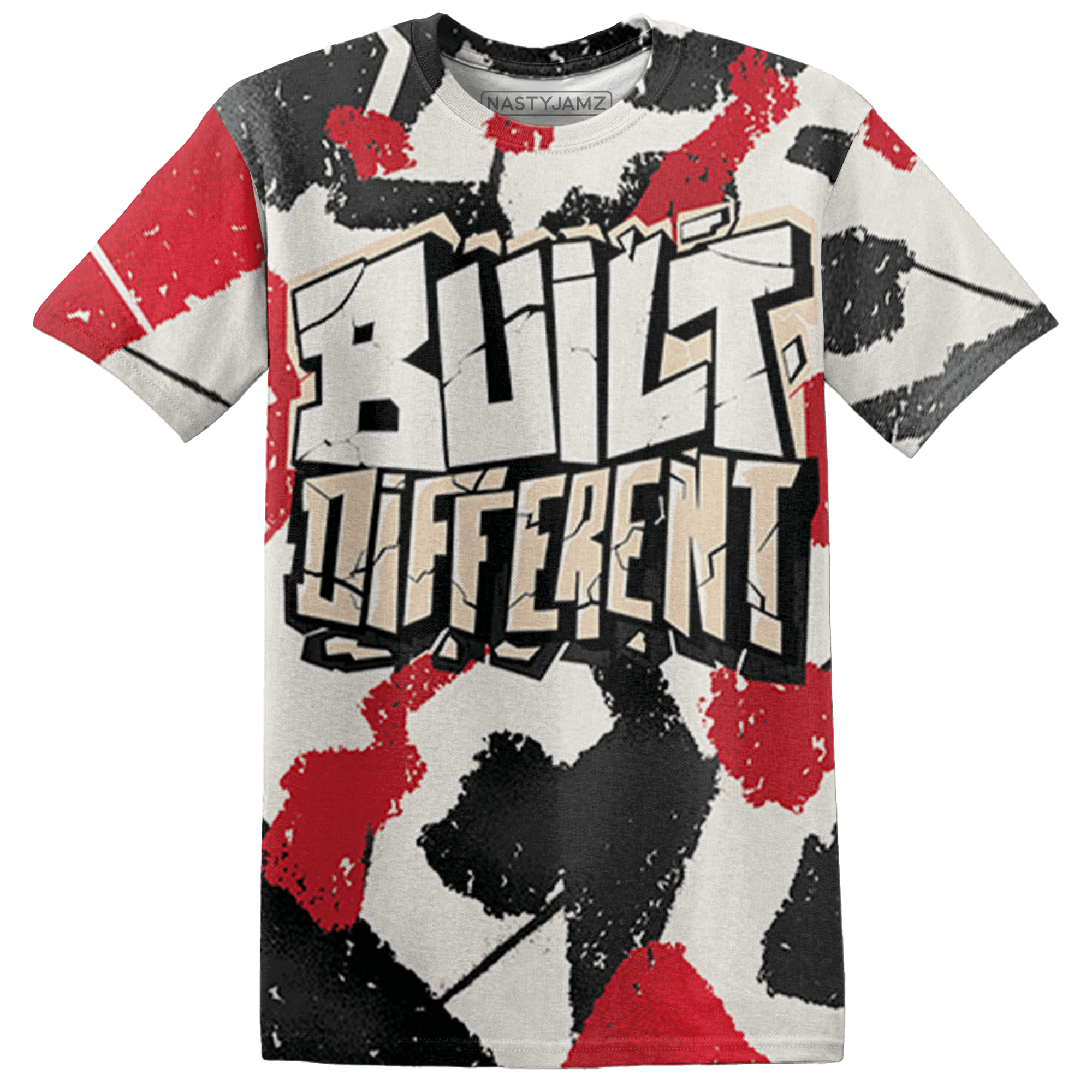 Jumman Jack University Red T Shirt Match Built Different 3D All-Over Print Broken - NastyJamz
