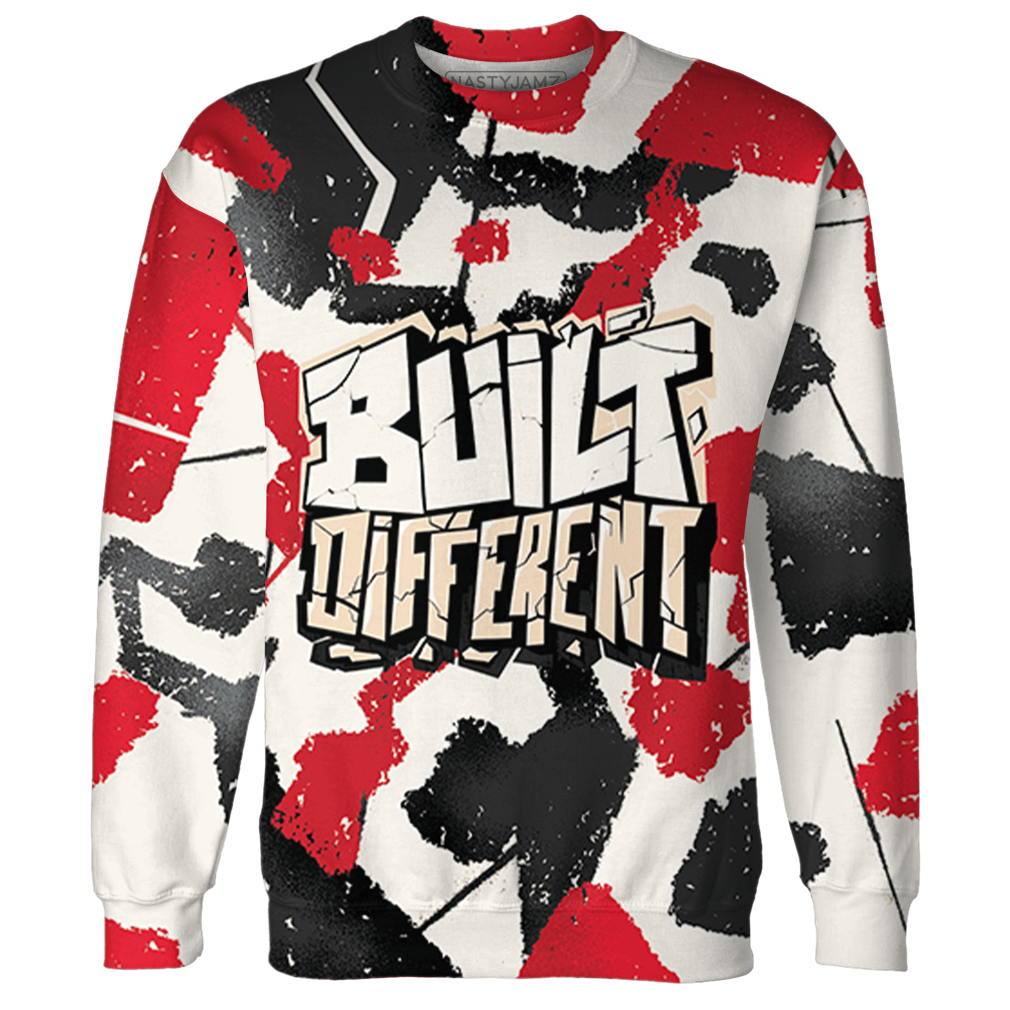 Jumman Jack University Red Sweatshirt Match Built Different 3D All-Over Print Broken - NastyJamz