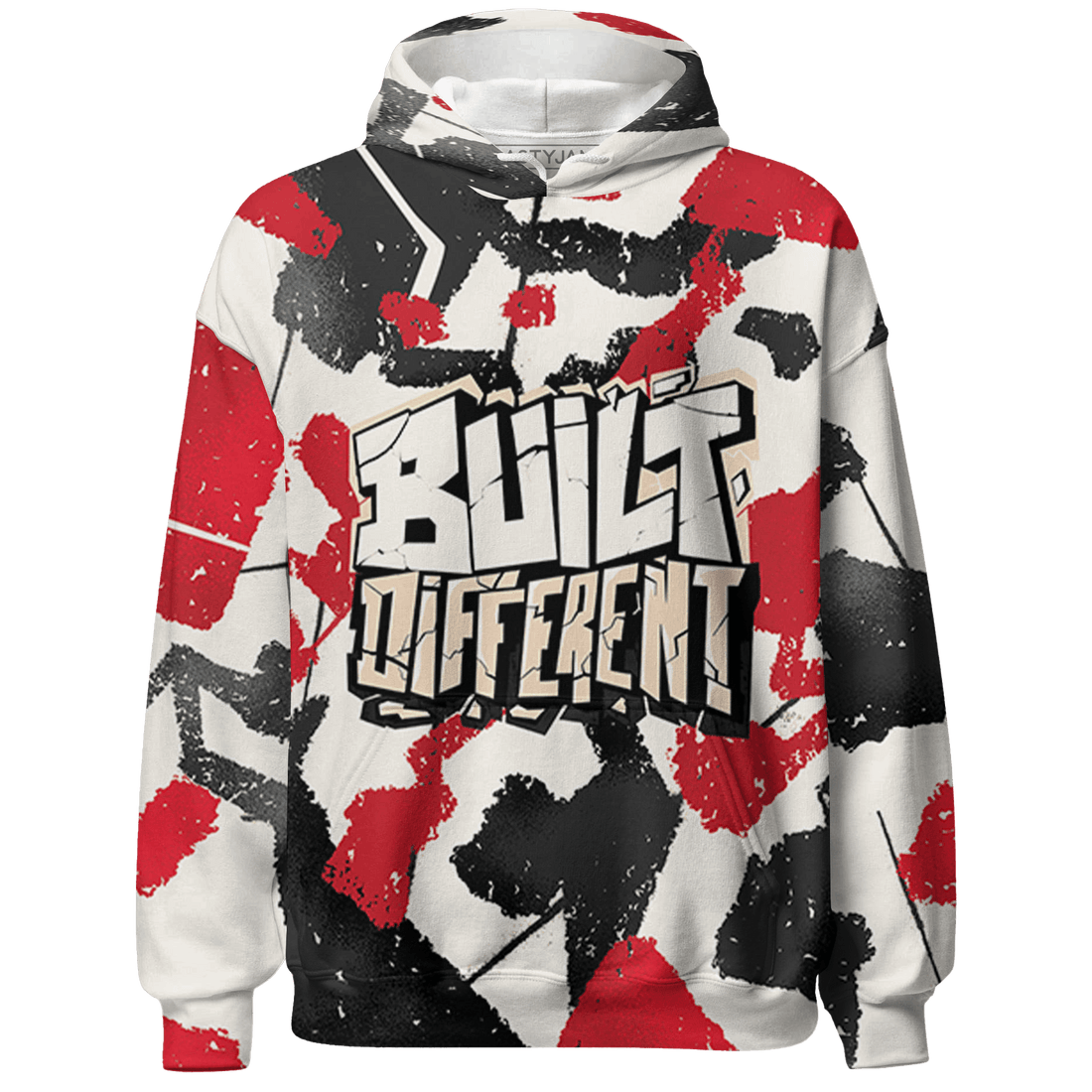 Jumman Jack University Red Hoodie Match Built Different 3D All-Over Print Broken - NastyJamz