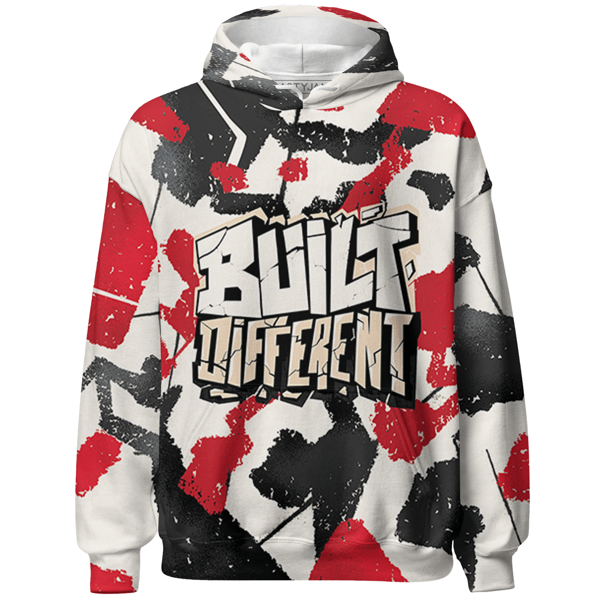 Jumman Jack University Red Hoodie Match Built Different 3D All-Over Print Broken - NastyJamz