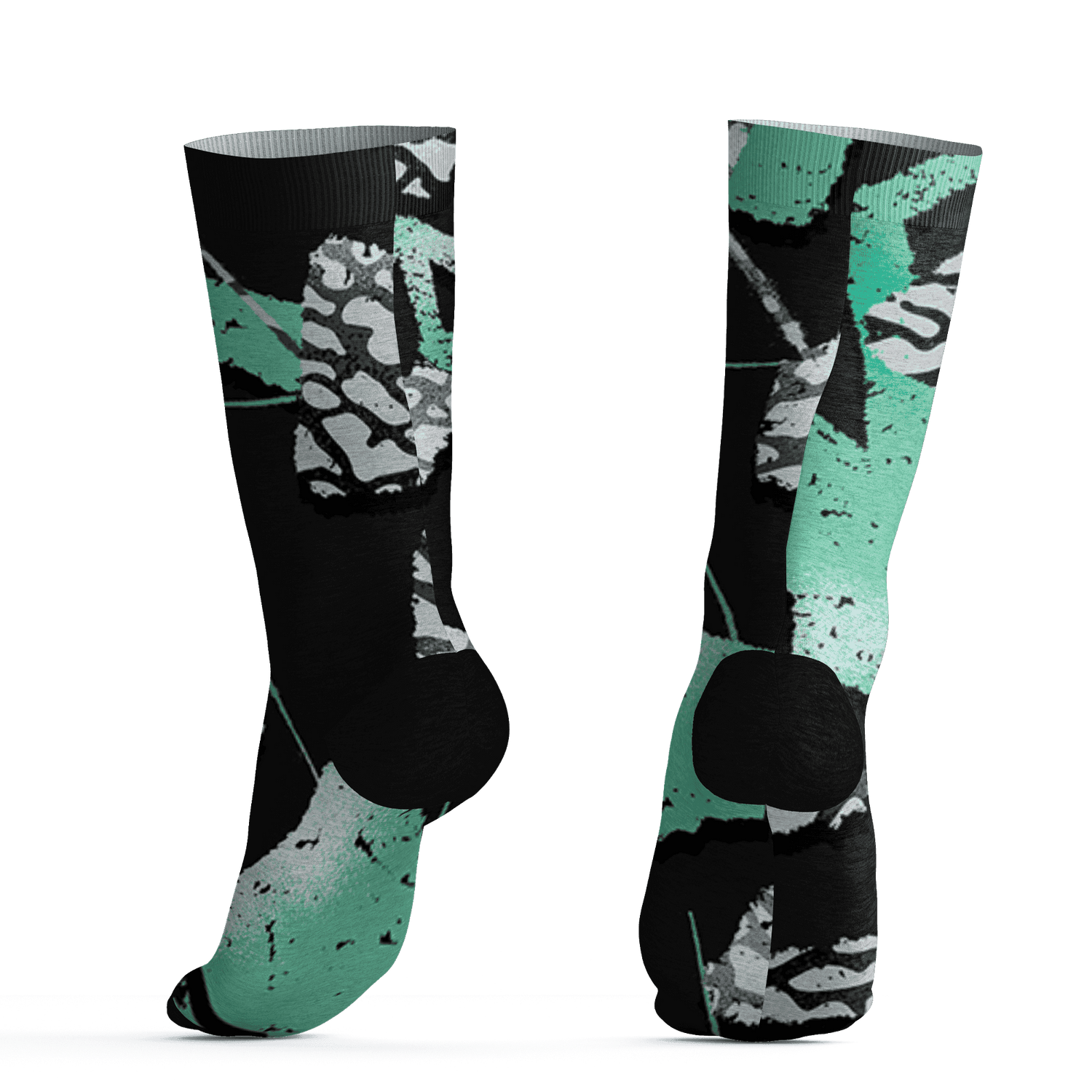 Green Glow 3s Socks Match Built Different 3D All-Over Print Broken - NastyJamz