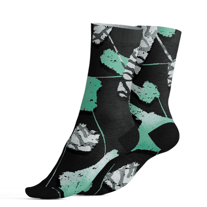 Green Glow 3s Socks Match Built Different 3D All-Over Print Broken - NastyJamz