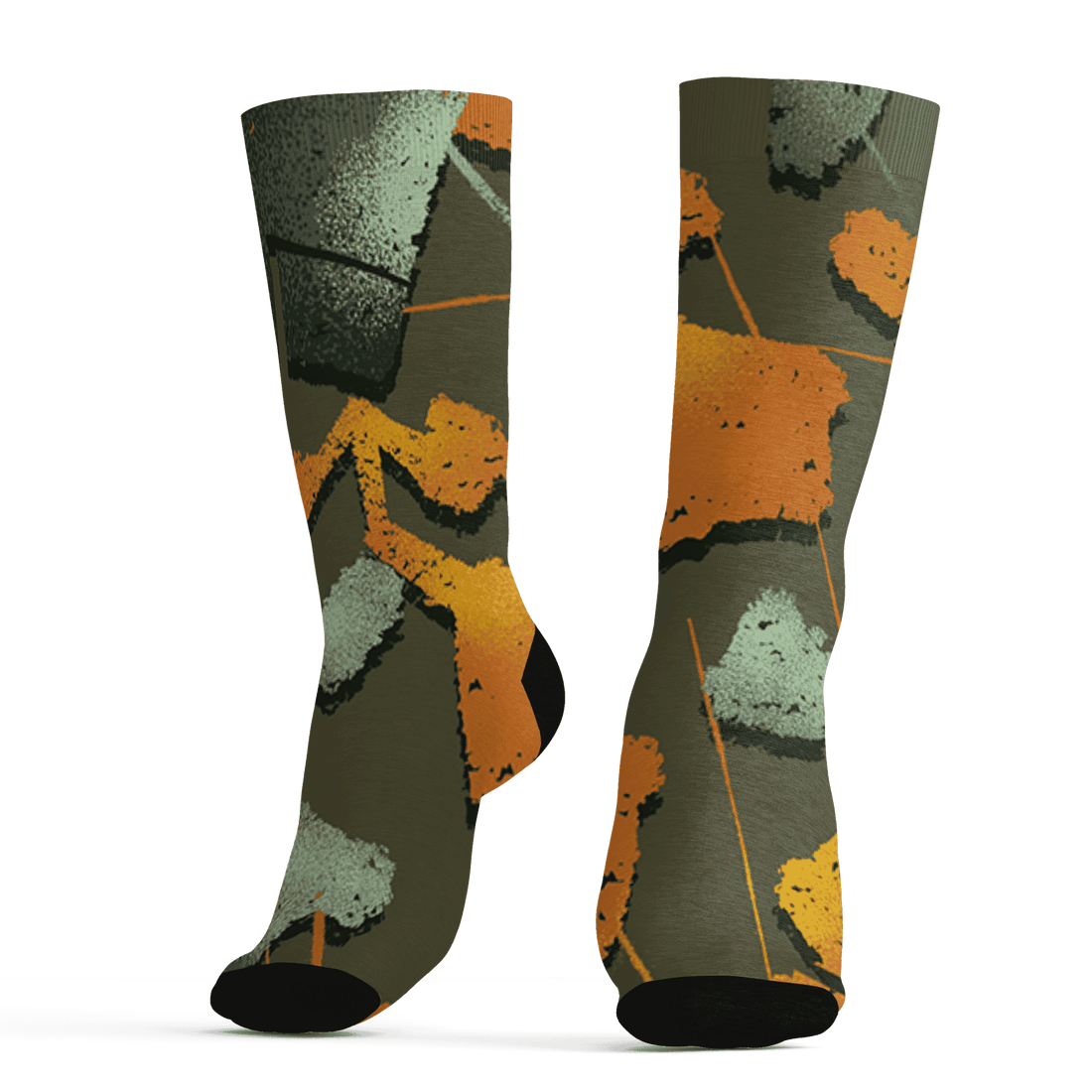 Olive 5s Socks Match Built Different 3D All-Over Print Broken - NastyJamz