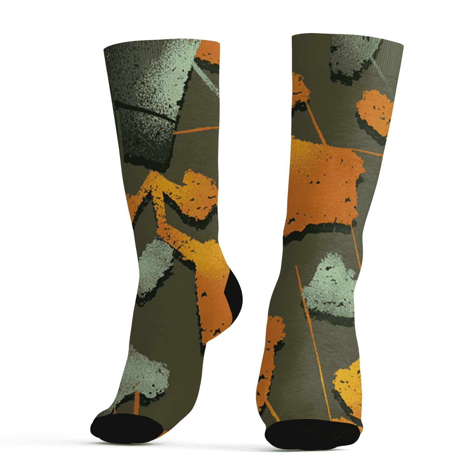 Olive 5s Socks Match Built Different 3D All-Over Print Broken - NastyJamz