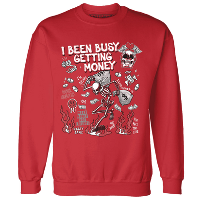 Black-Toe-Reimagined-Red-White-1s-Sweatshirt-Match-Busy-Getting-Money-Skull