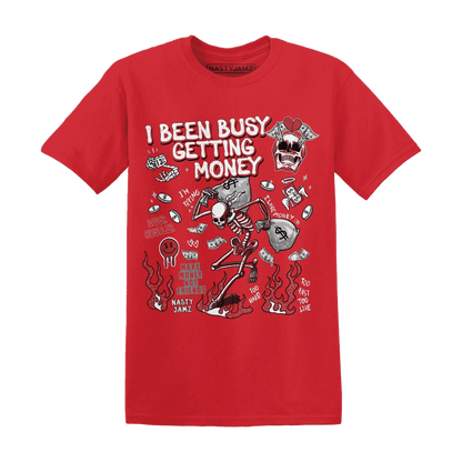 Black-Toe-Reimagined-Red-White-1s-T-Shirt-Match-Busy-Getting-Money-Skull