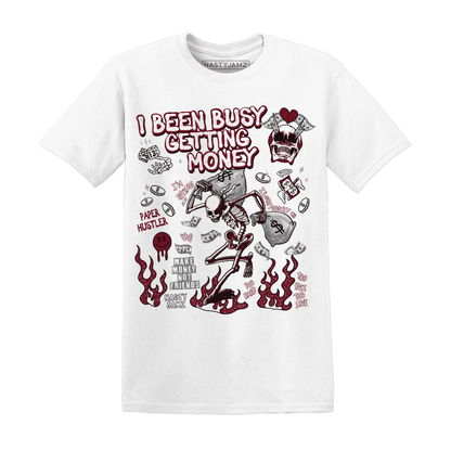High-White-Team-Red-1s-NastyJamz-T-Shirt-Match-Busy-Getting-Money-Skull