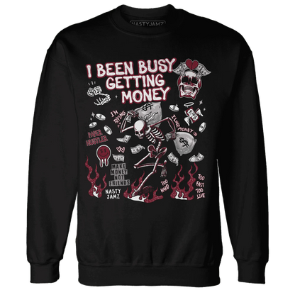 High-White-Team-Red-1s-NastyJamz-Sweatshirt-Match-Busy-Getting-Money-Skull