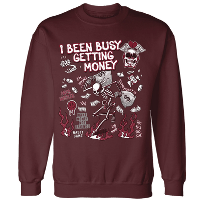 High-White-Team-Red-1s-NastyJamz-Sweatshirt-Match-Busy-Getting-Money-Skull