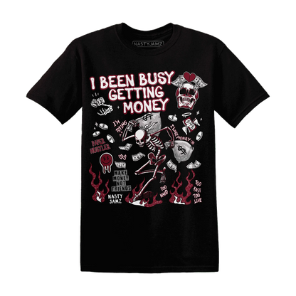 High-White-Team-Red-1s-NastyJamz-T-Shirt-Match-Busy-Getting-Money-Skull