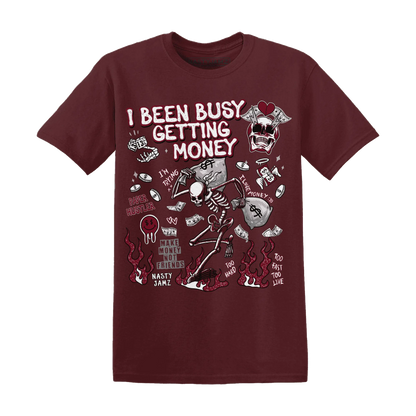 High-White-Team-Red-1s-NastyJamz-T-Shirt-Match-Busy-Getting-Money-Skull