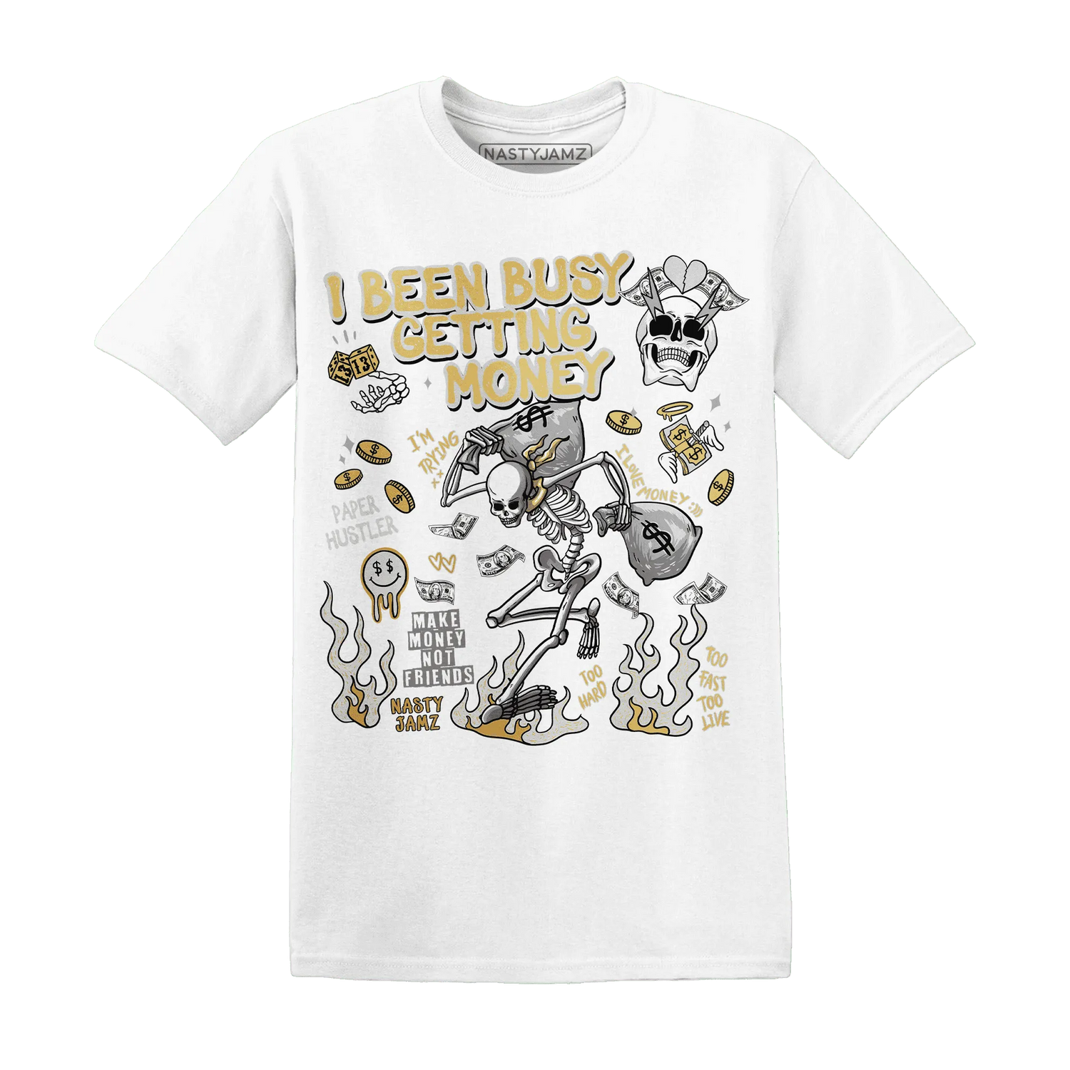 Paris-Cement-Olympics-6s-NastyJamz-T-Shirt-Match-Busy-Getting-Money-Skull