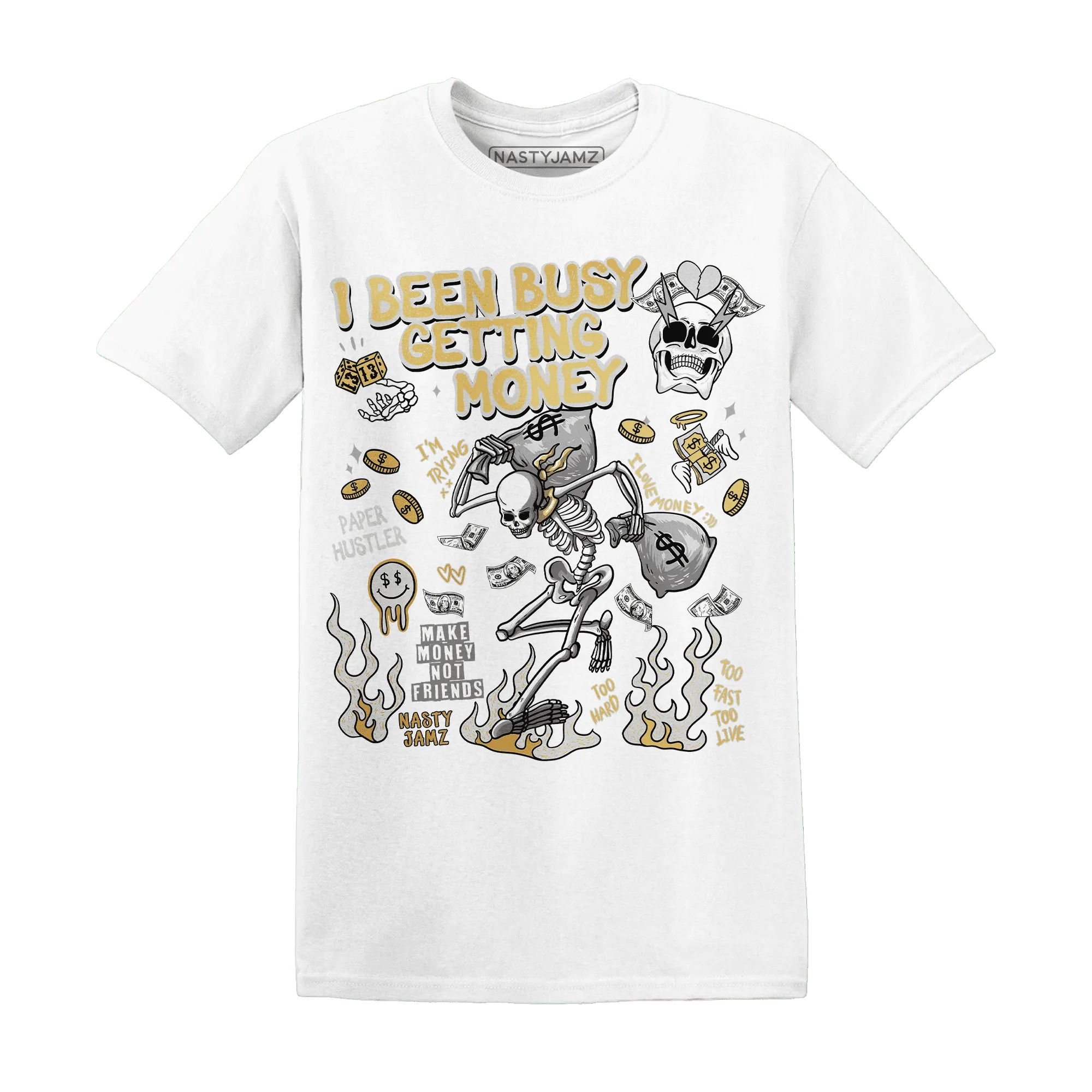 Paris-Cement-Olympics-6s-NastyJamz-T-Shirt-Match-Busy-Getting-Money-Skull