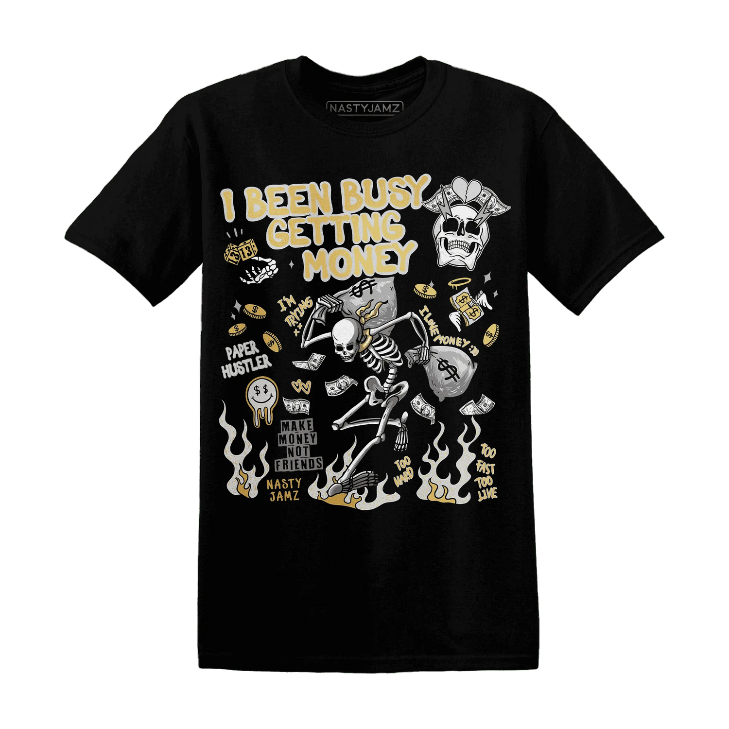 Paris-Cement-Olympics-6s-NastyJamz-T-Shirt-Match-Busy-Getting-Money-Skull