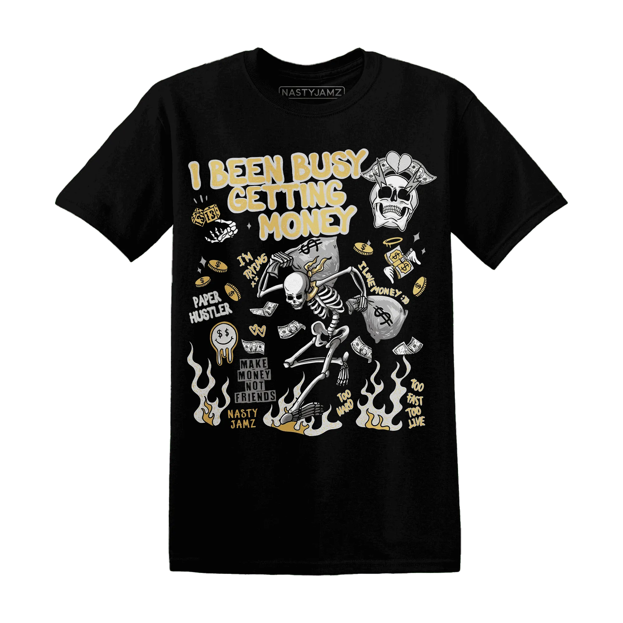 Paris-Cement-Olympics-6s-NastyJamz-T-Shirt-Match-Busy-Getting-Money-Skull