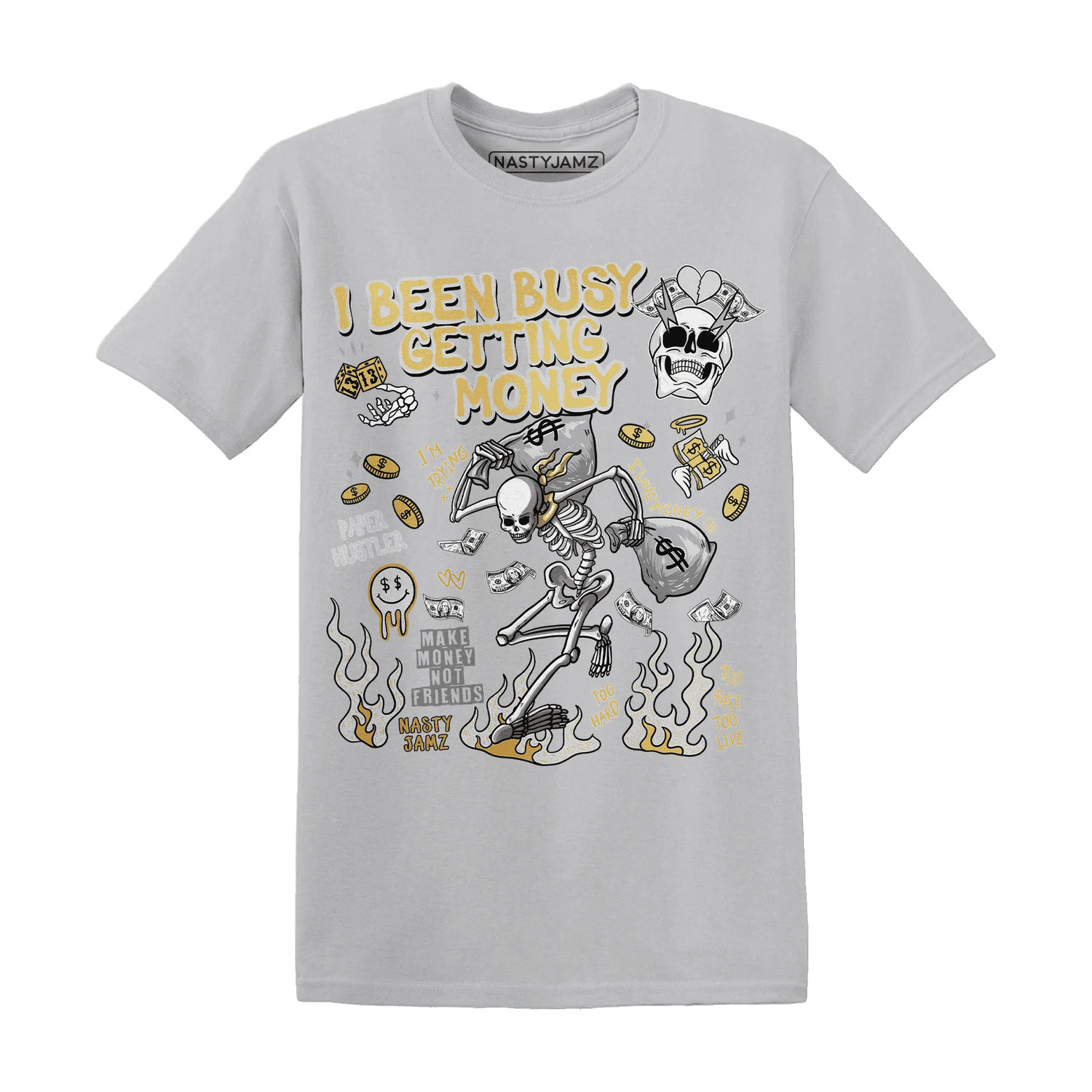 Paris-Cement-Olympics-6s-NastyJamz-T-Shirt-Match-Busy-Getting-Money-Skull