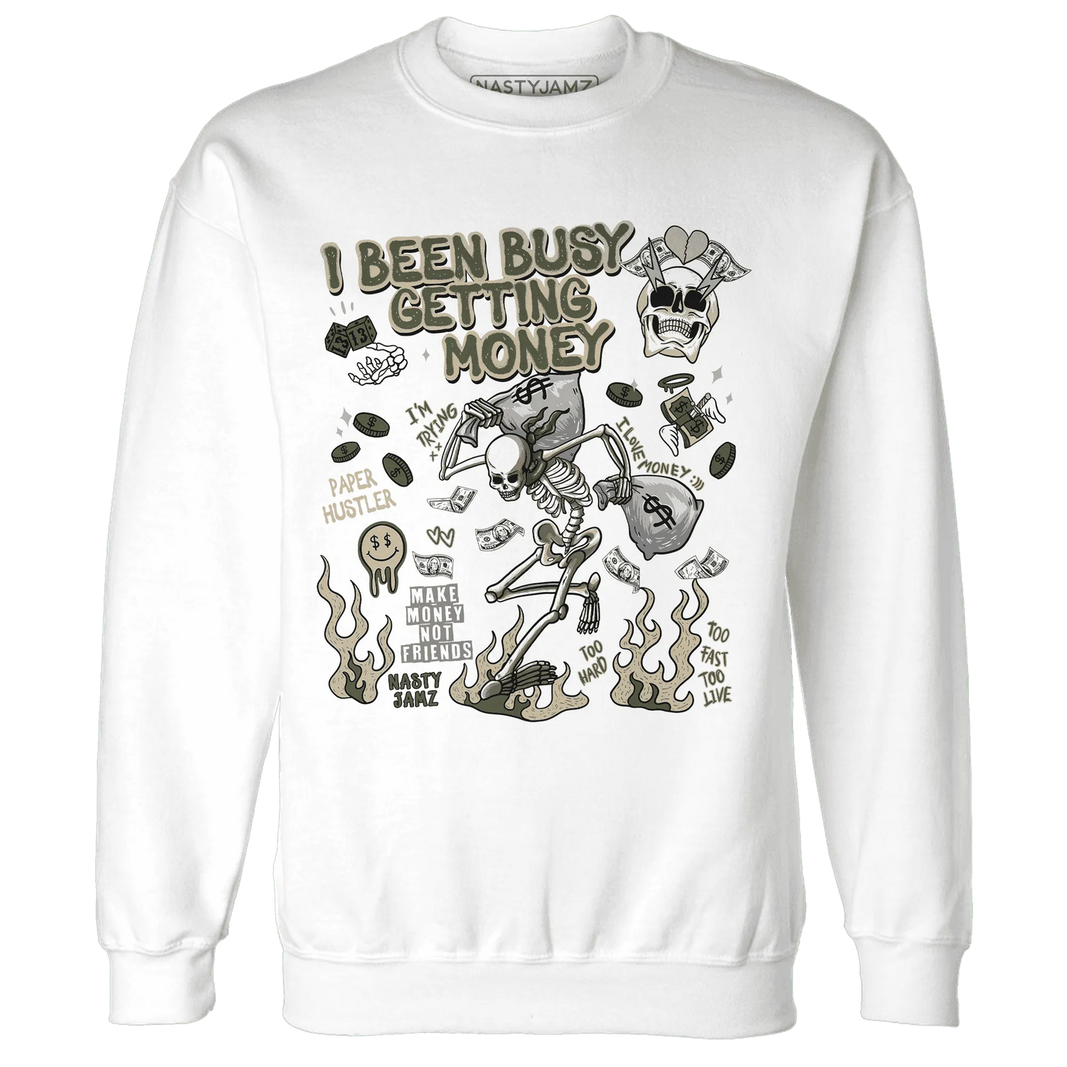 AM-1-Essential-Premium-NastyJamz-Sweatshirt-Match-Busy-Getting-Money-Skull