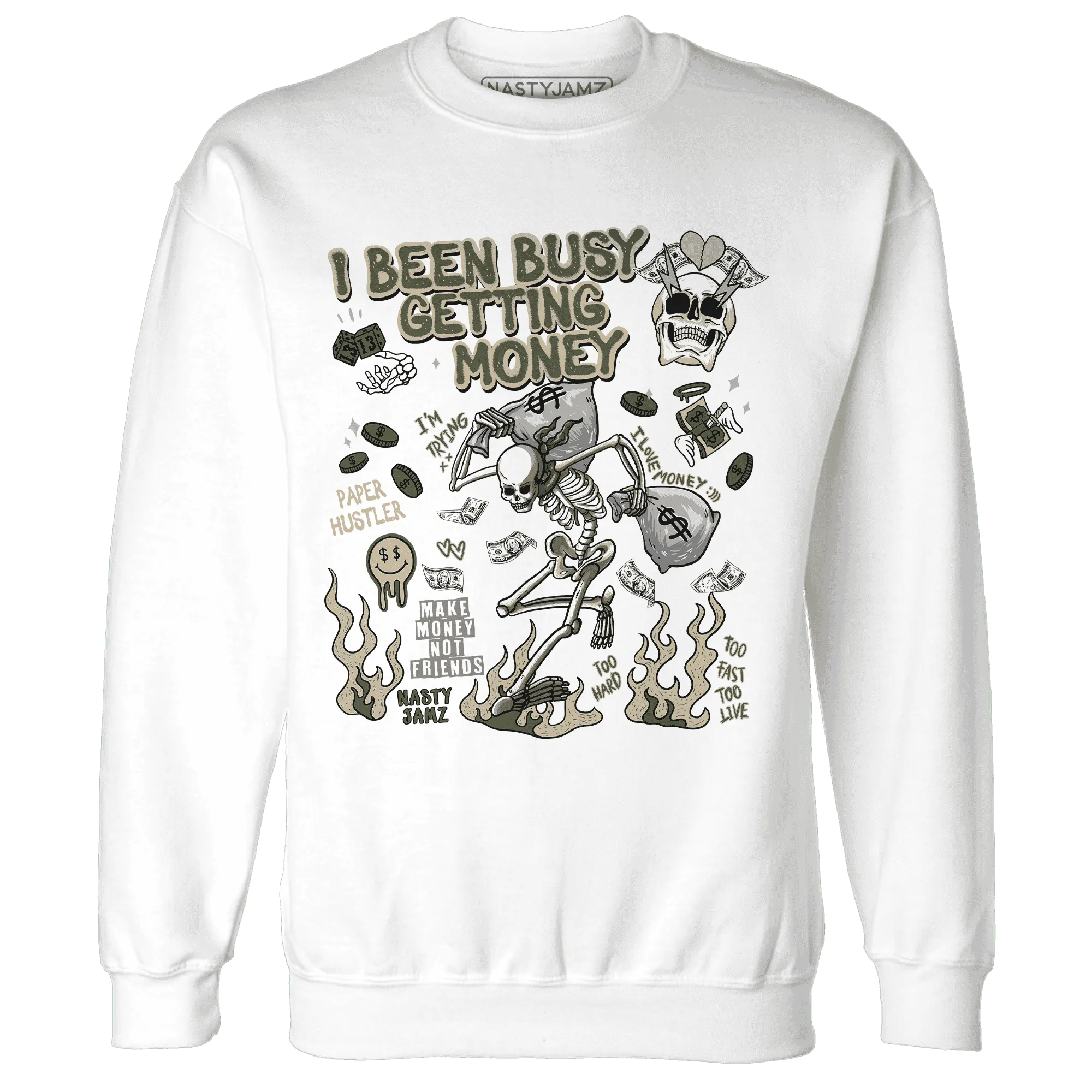 AM-1-Essential-Premium-NastyJamz-Sweatshirt-Match-Busy-Getting-Money-Skull