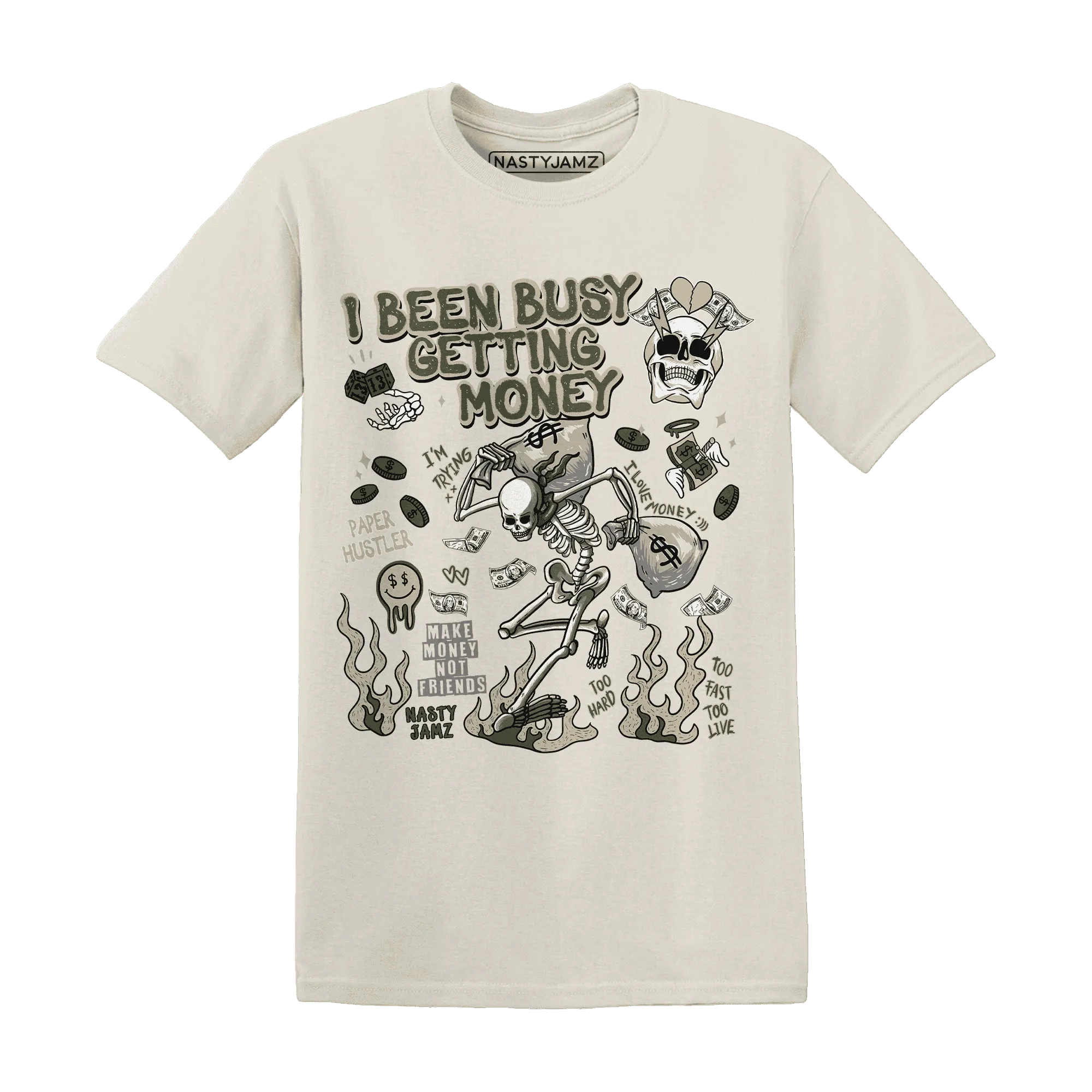 AM-1-Essential-Premium-NastyJamz-T-Shirt-Match-Busy-Getting-Money-Skull