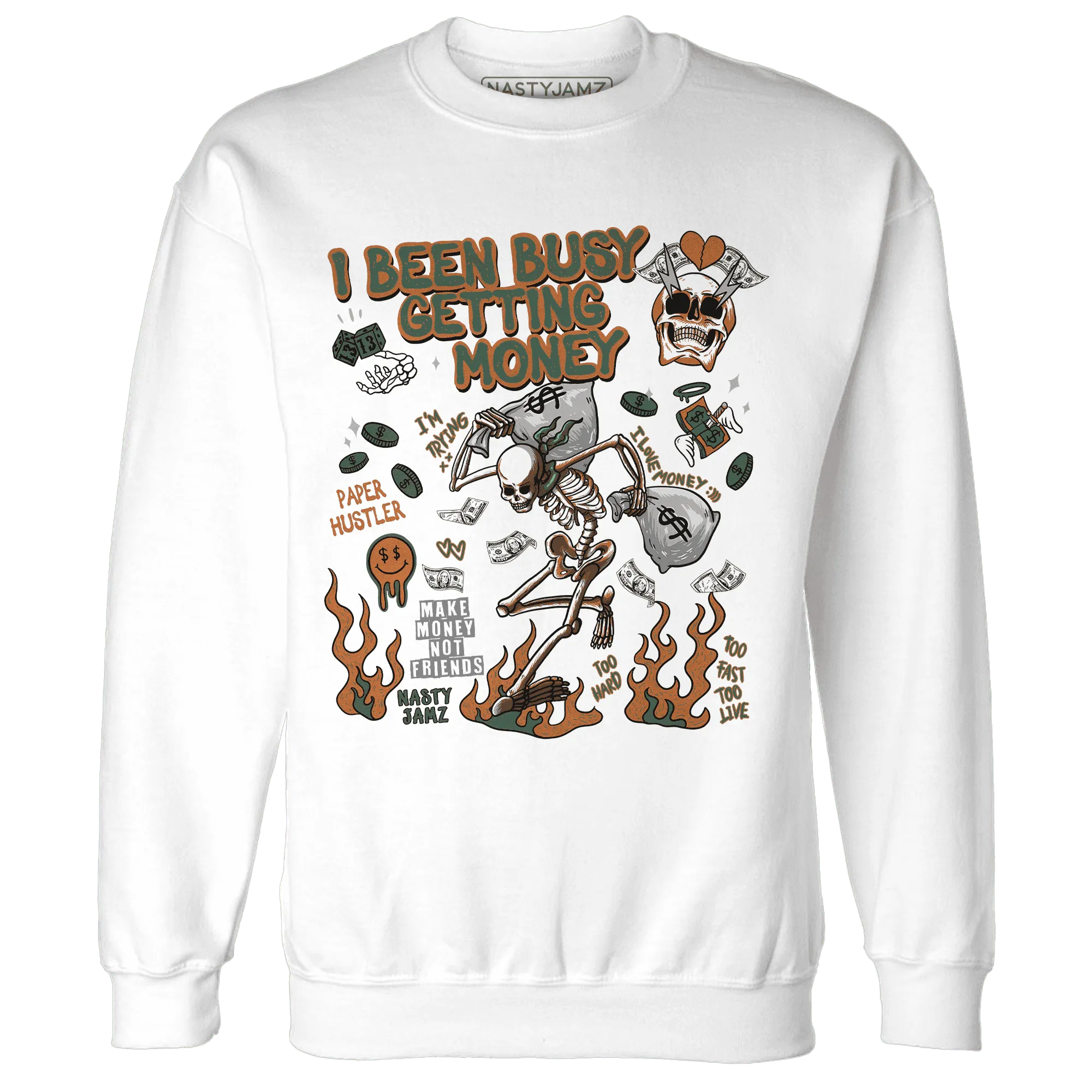 Dunk-Low-Ceramic-NastyJamz-Sweatshirt-Match-Busy-Getting-Money-Skull