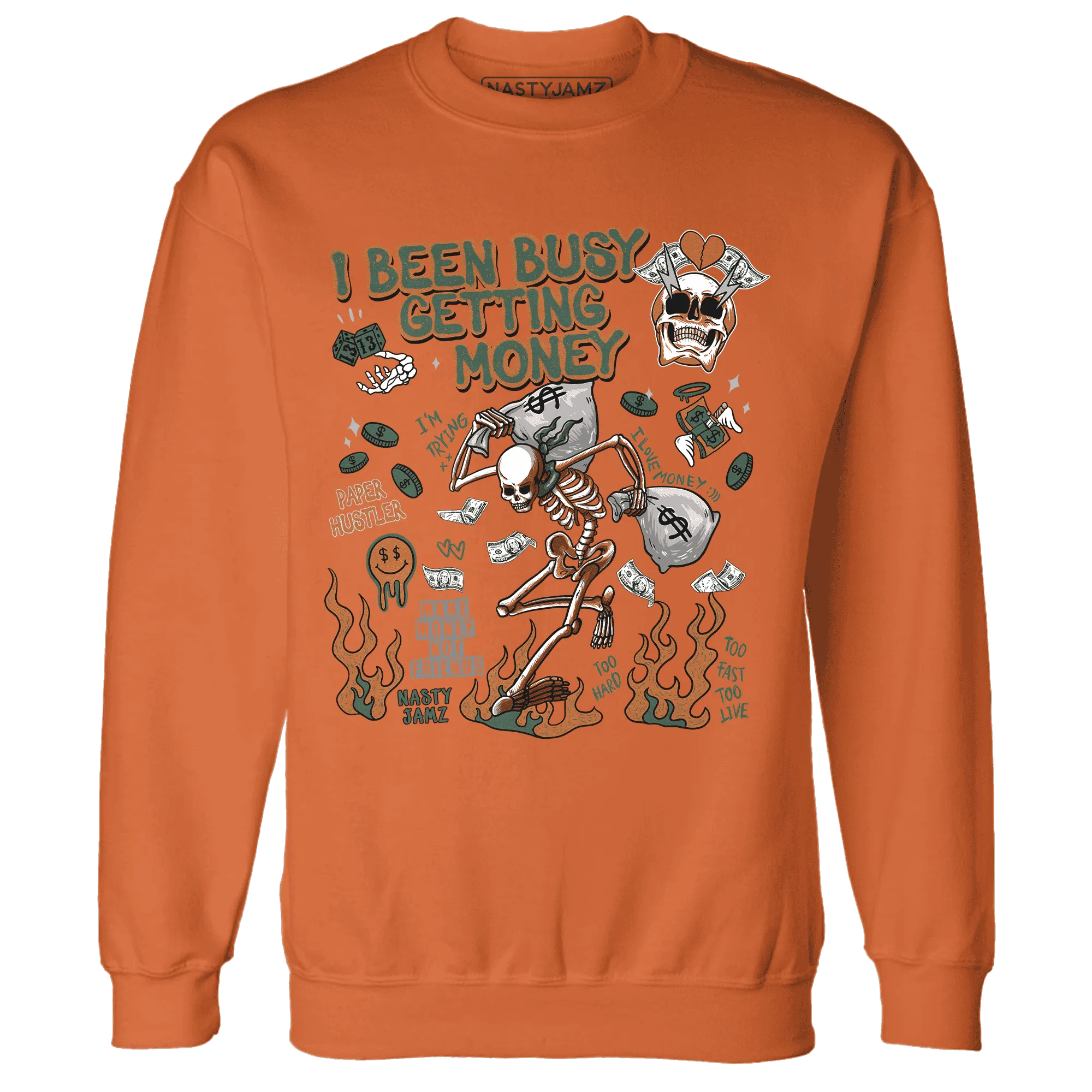 Dunk-Low-Ceramic-NastyJamz-Sweatshirt-Match-Busy-Getting-Money-Skull