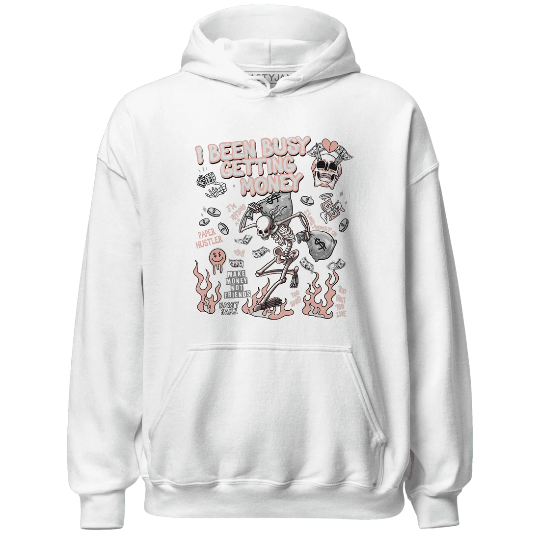 Dunk-Low-Glacier-Blue-Arctic-Orange-NastyJamz-Hoodie-Match-Busy-Getting-Money-Skull