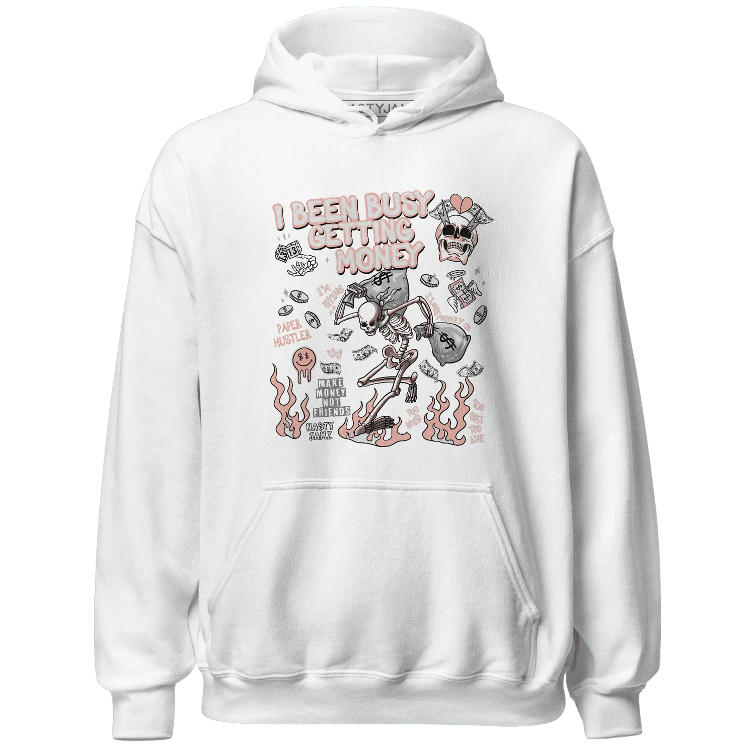 Dunk-Low-Glacier-Blue-Arctic-Orange-NastyJamz-Hoodie-Match-Busy-Getting-Money-Skull
