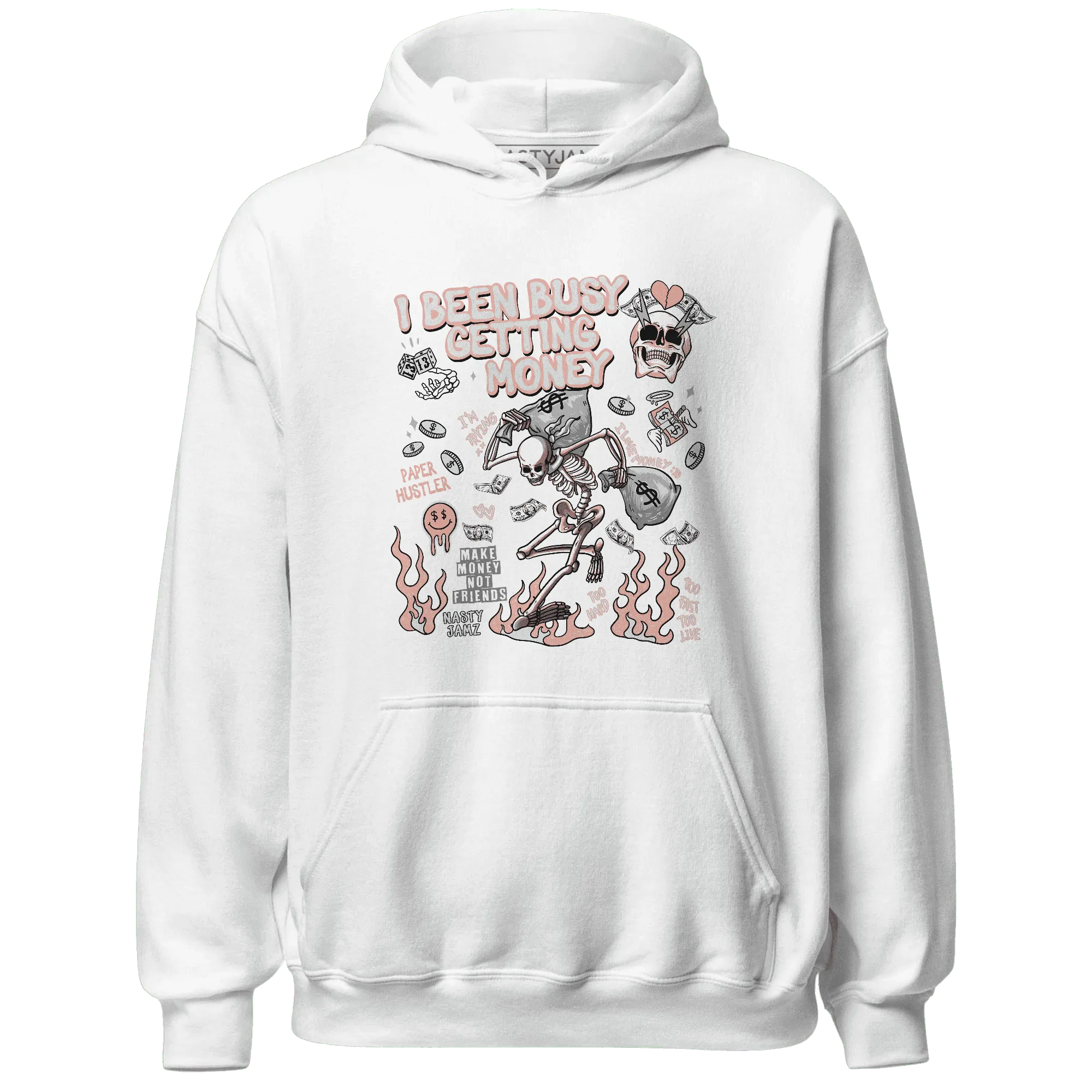 Dunk-Low-Glacier-Blue-Arctic-Orange-NastyJamz-Hoodie-Match-Busy-Getting-Money-Skull