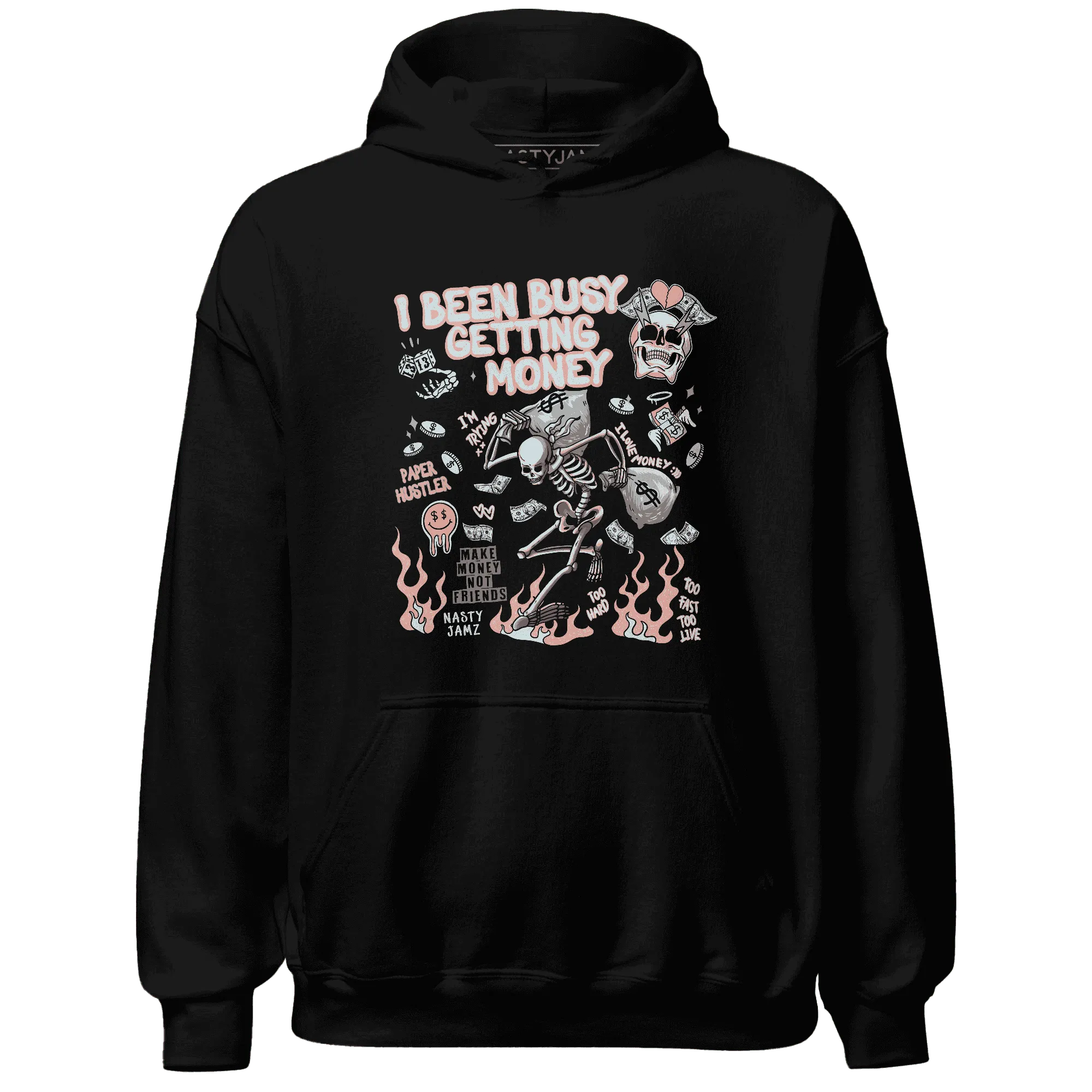 Dunk-Low-Glacier-Blue-Arctic-Orange-NastyJamz-Hoodie-Match-Busy-Getting-Money-Skull