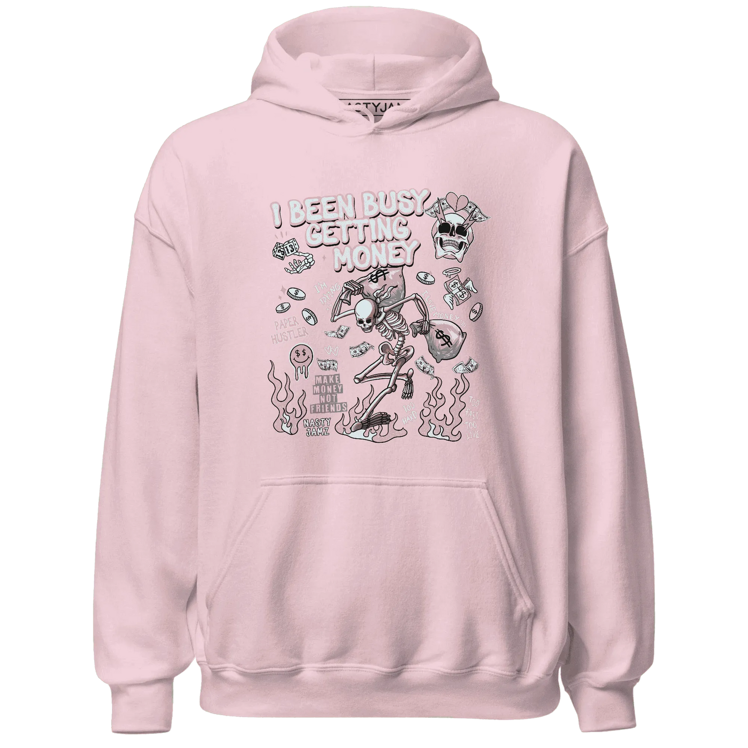 Dunk-Low-Glacier-Blue-Arctic-Orange-NastyJamz-Hoodie-Match-Busy-Getting-Money-Skull