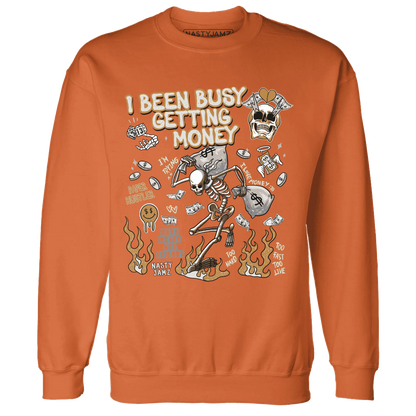 Dunk-Low-Retro-Wheat-Orange-NastyJamz-Sweatshirt-Match-Busy-Getting-Money-Skull