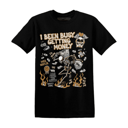 Dunk-Low-Retro-Wheat-Orange-NastyJamz-T-Shirt-Match-Busy-Getting-Money-Skull