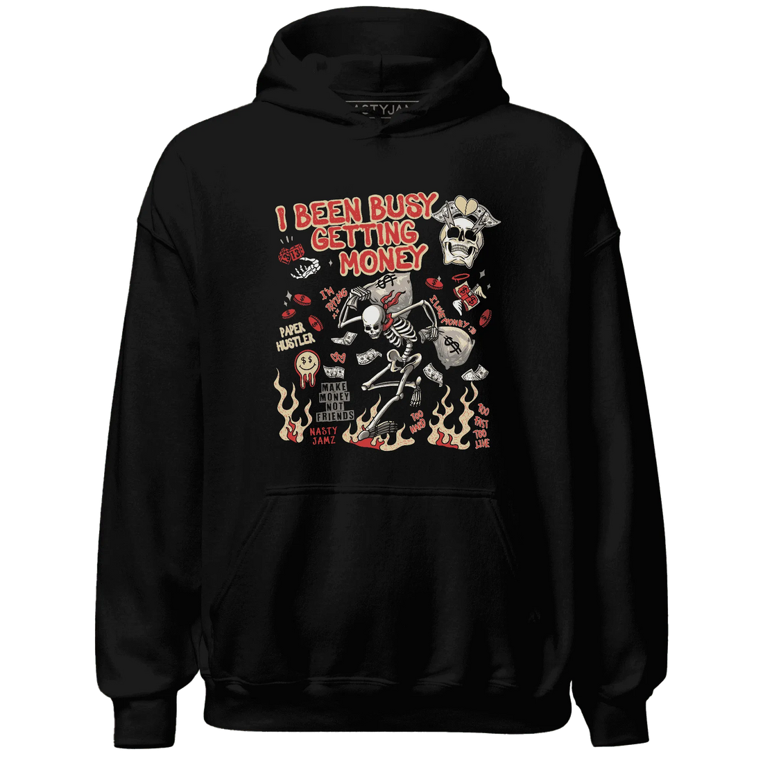 Dunk-Strawberry-Waffle-NastyJamz-Hoodie-Match-Busy-Getting-Money-Skull