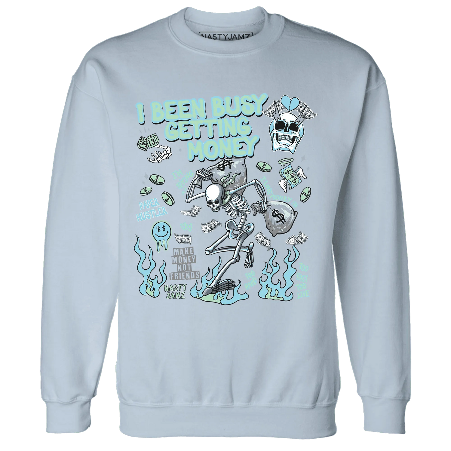 Dunk-Verdy-Visty-Blue-Gaze-Light-Arctic-Sweatshirt-Match-Busy-Getting-Money-Skull