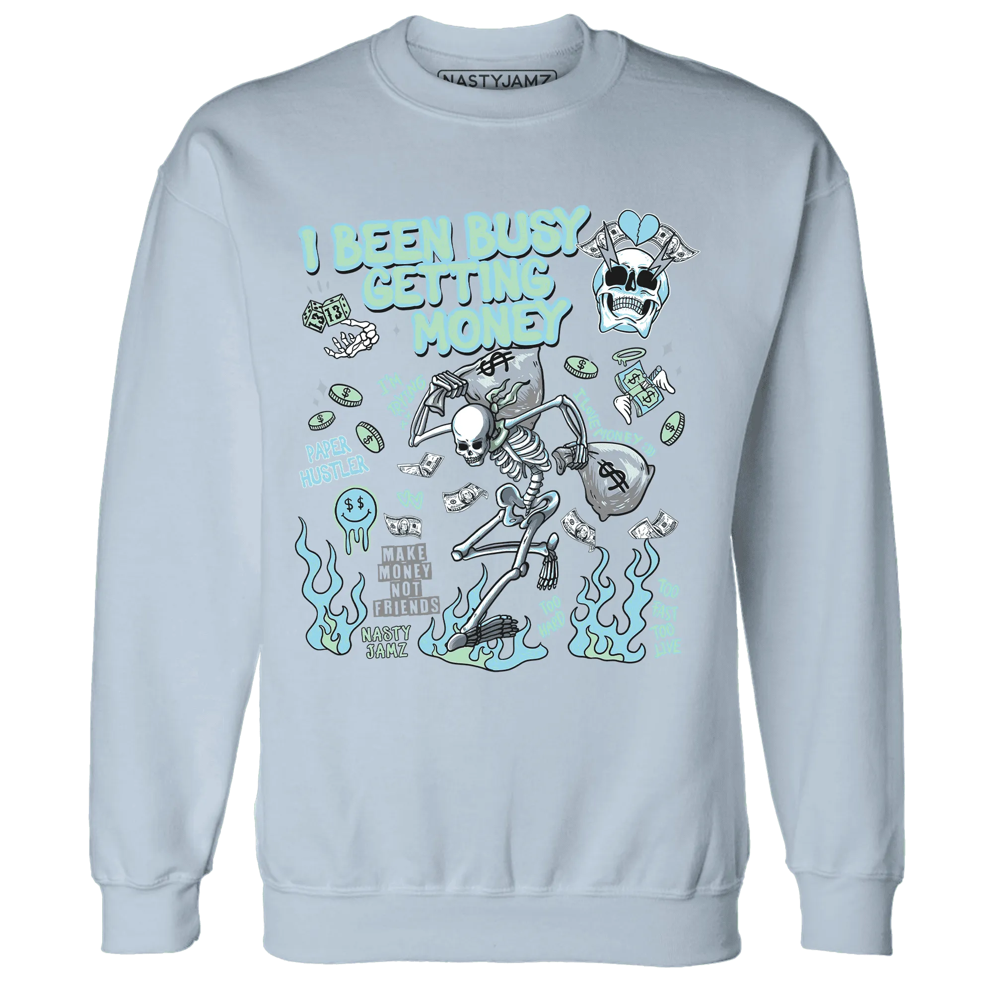Dunk-Verdy-Visty-Blue-Gaze-Light-Arctic-Sweatshirt-Match-Busy-Getting-Money-Skull
