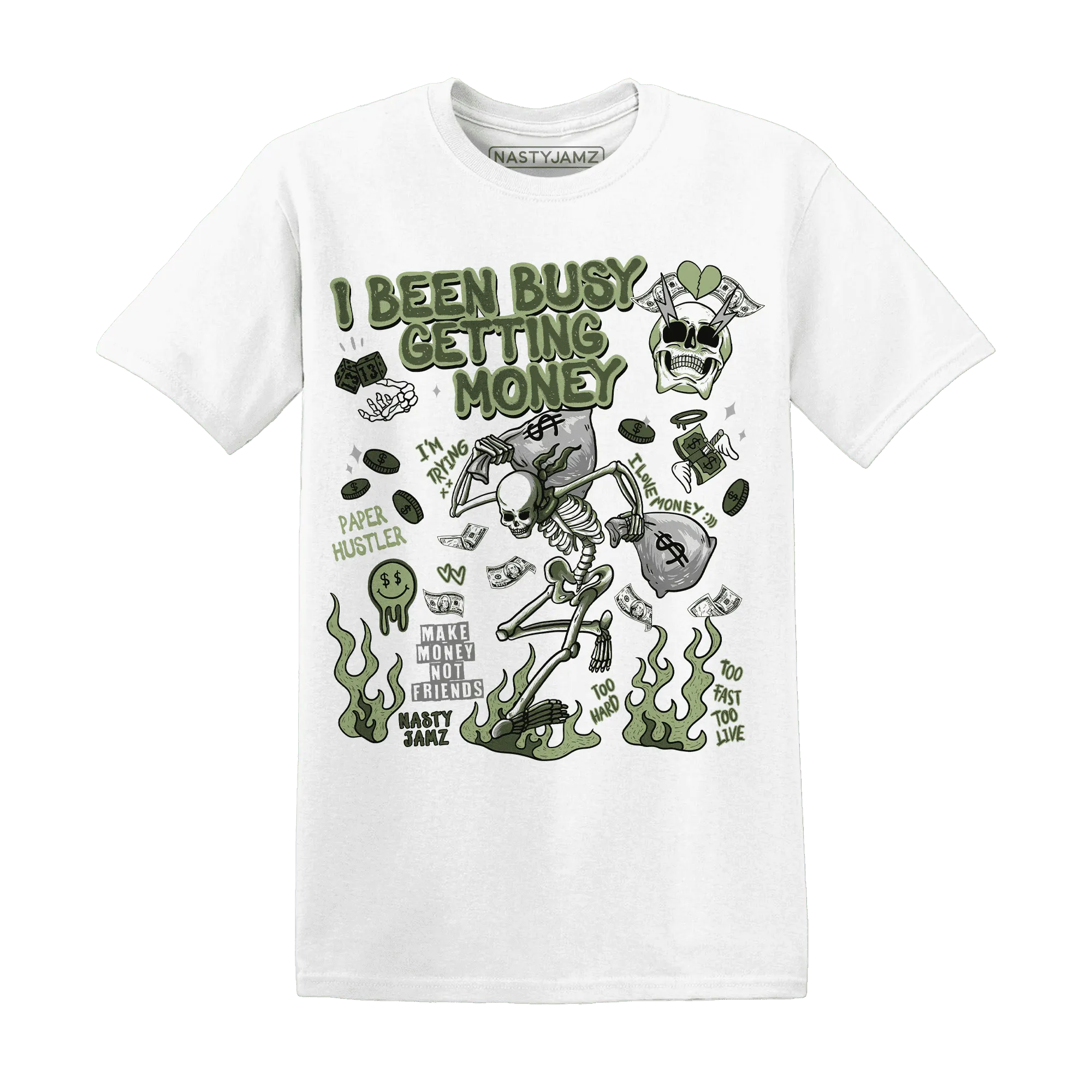 VaporMax-Plus-Alligator-NastyJamz-T-Shirt-Match-Busy-Getting-Money-Skull