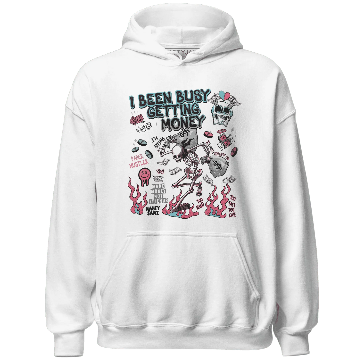 VaporMax-Plus-South-Beach-NastyJamz-Hoodie-Match-Busy-Getting-Money-Skull